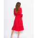 Червона приталена міді сукня з жаткою