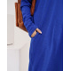 Синее ангоровое платье с капюшоном
