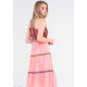 Розовое платье Бохо с коралловым лифом