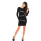 Чорна демісезонна міні-сукня з аплікацією дзеркальної