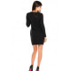 Чорна демісезонна міні-сукня з аплікацією дзеркальної