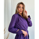Фиолетовое платье-халат с декольте