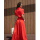 Червона довга сукня-сорочка на ґудзиках