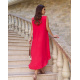 Красный хлопковый сарафан кроя трапеции
