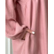 Свободное розовое платье с V-образной горловиной