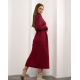 Бордовое ангоровое платье-гольф с боковыми разрезами