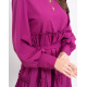 Фиолетовое платье-трапеция с рюшами
