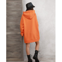Оранжевое платье-толстовка на флисе