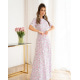 Цветочное длинное платье с классическим кроем