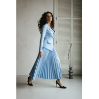 Голубое длинное платье с юбкой плиссе Seventeen 2030.5302