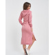 Рожеве трикотажне плаття з капюшоном