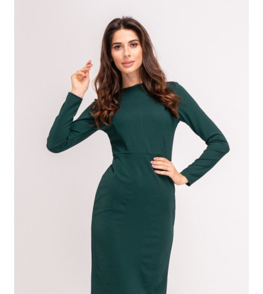 Зеленое классическое платье-футляр