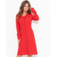 Красное платье с планкой на пуговицах