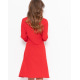 Красное платье с планкой на пуговицах