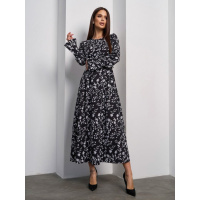 Черное платье с боковыми шнуровками