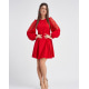 Червона сукня з об`ємними рукавами