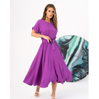 Фіолетова сукня з розкльошеною спідницею