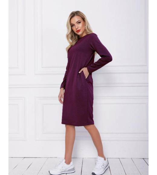 Фіолетове трикотажне класичне плаття