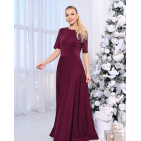 Темно-бордовое блестящее платье макси длины