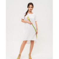 Белое асимметричное платье-баллон