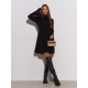 Черное ангоровое платье-гольф с клиньями