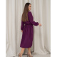 Фіолетова класична сукня з довгими рукавами