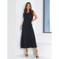 Черный льняной сарафан на завязке