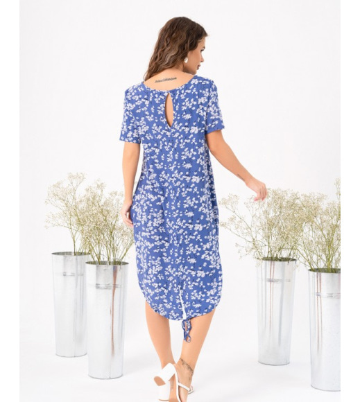 Вільна блакитна сукня з квітковим принтом