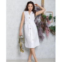 Белое коттоновое платье на кулиске