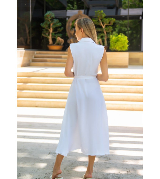 Біла сукня-сорочка без рукавів
