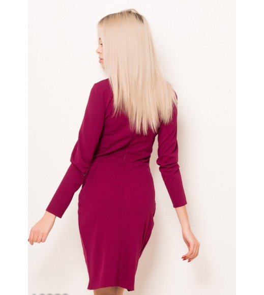 Фіолетова сукня-футляр з спідницею на запах