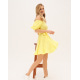 Жовта коротка сукня з рукавами-ліхтариками