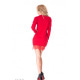 Красное мини-платье с длинными рукавами и кружевом в тон по краю