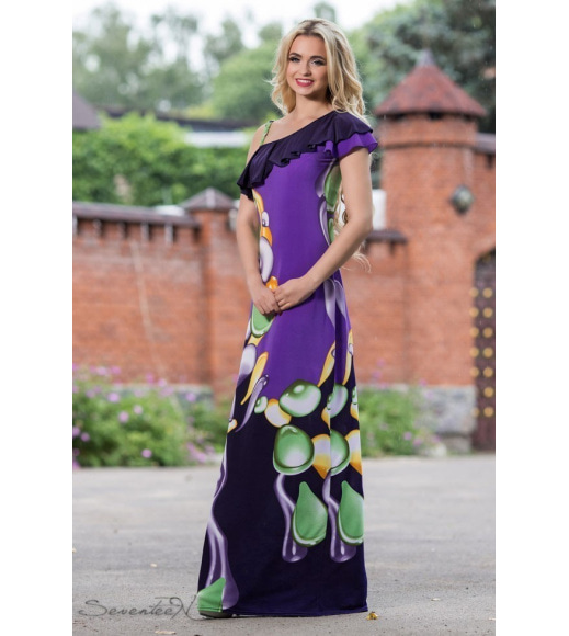 Платье 636.1788 фиолетовый, принт