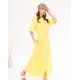 Жовта бавовняна сукня-сорочка з розрізами