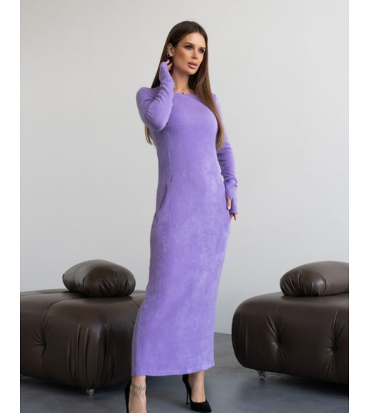 Бузкова ангорова сукня максі довжини