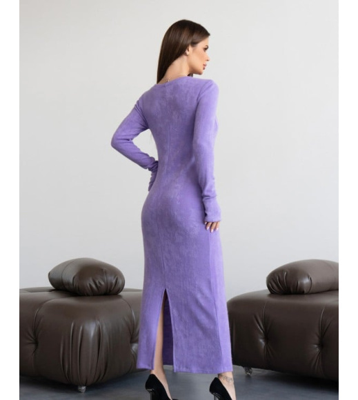 Бузкова ангорова сукня максі довжини