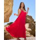 Красный хлопковый сарафан кроя трапеции