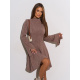Коричневое ангоровое платье-гольф с клиньями