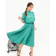 Зеленое платье-рубашка миди длины