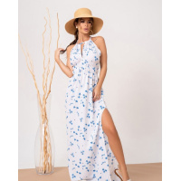 Белый длинный сарафан с разрезом