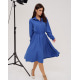 Синя сукня-сорочка приталеного крою