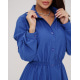 Синее платье-рубашка приталенного кроя