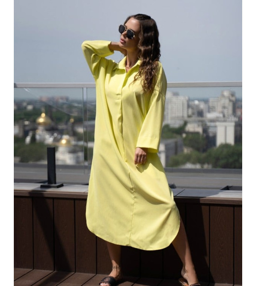 Жовта сукня-сорочка вільного крою