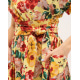 Хлопковое цветочное платье-халат в желтых тонах