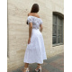 Біла сукня з прошви з боковим розрізом