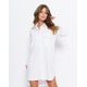 Біле асиметричне плаття-сорочка з кишенями