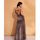 Леопардова довга сукня з полірованої бавовни