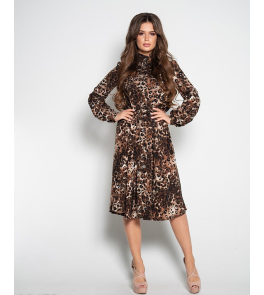 Леопардове плаття з довгими рукавами