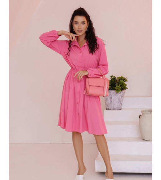 Рожева приталена сукня-сорочка